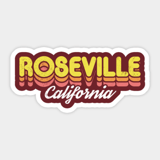 Retro Roseville California Sticker